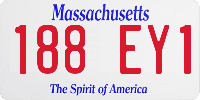 MA license plate 188EY1