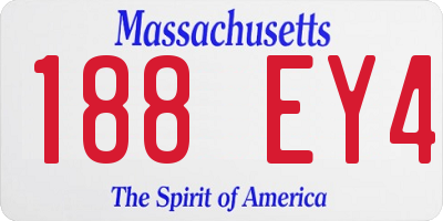 MA license plate 188EY4