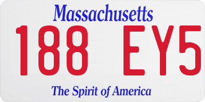 MA license plate 188EY5