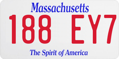 MA license plate 188EY7