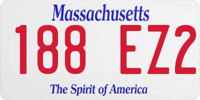 MA license plate 188EZ2