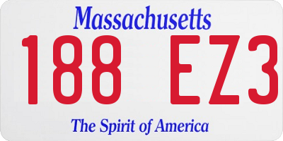 MA license plate 188EZ3