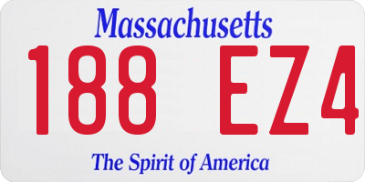 MA license plate 188EZ4