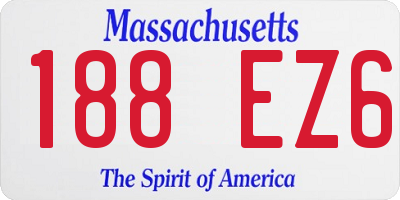 MA license plate 188EZ6