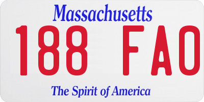 MA license plate 188FA0
