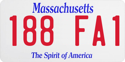 MA license plate 188FA1