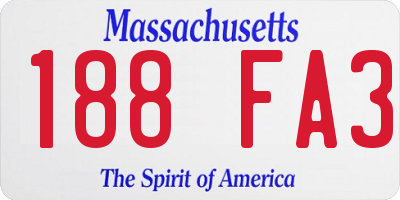 MA license plate 188FA3