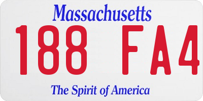 MA license plate 188FA4