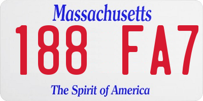 MA license plate 188FA7