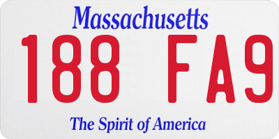 MA license plate 188FA9