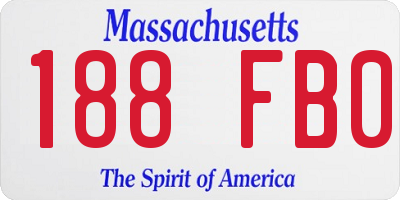 MA license plate 188FB0