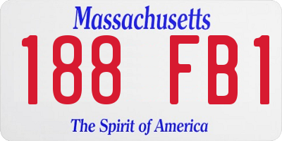 MA license plate 188FB1