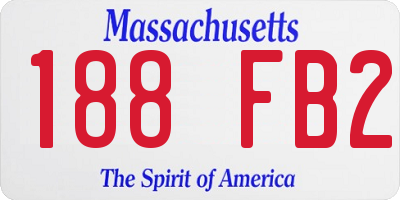 MA license plate 188FB2