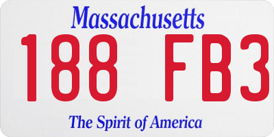 MA license plate 188FB3