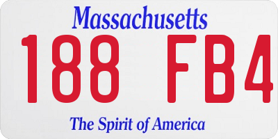 MA license plate 188FB4
