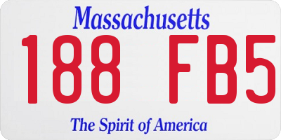 MA license plate 188FB5