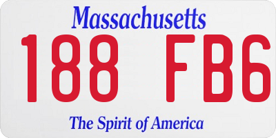 MA license plate 188FB6