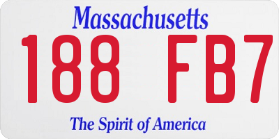 MA license plate 188FB7