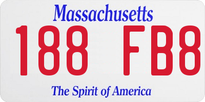 MA license plate 188FB8
