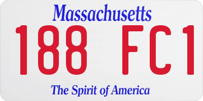 MA license plate 188FC1