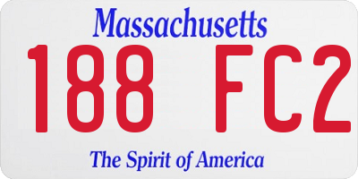 MA license plate 188FC2