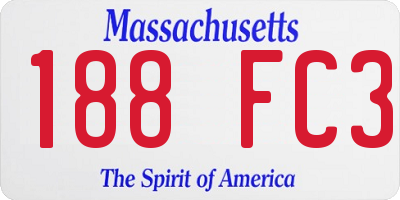 MA license plate 188FC3