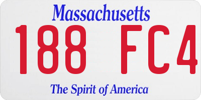 MA license plate 188FC4