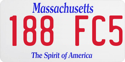 MA license plate 188FC5