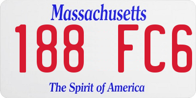 MA license plate 188FC6