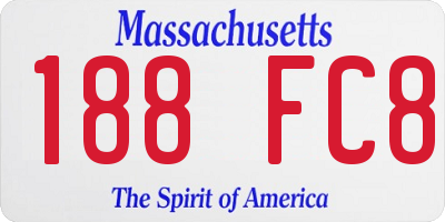 MA license plate 188FC8