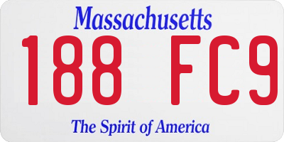 MA license plate 188FC9