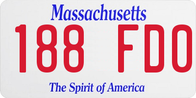 MA license plate 188FD0
