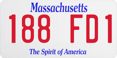 MA license plate 188FD1