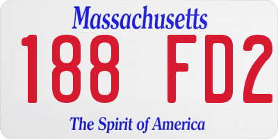 MA license plate 188FD2