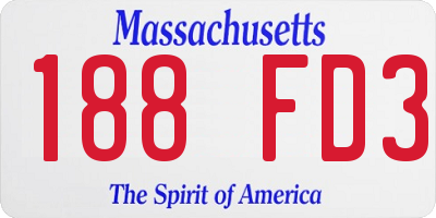 MA license plate 188FD3