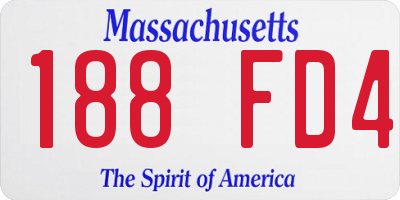 MA license plate 188FD4