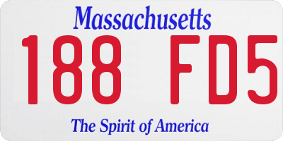 MA license plate 188FD5