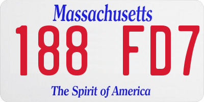 MA license plate 188FD7