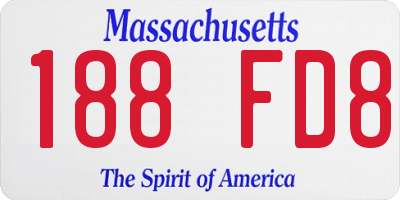 MA license plate 188FD8