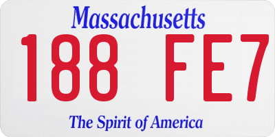 MA license plate 188FE7