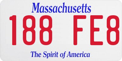 MA license plate 188FE8