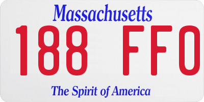 MA license plate 188FF0