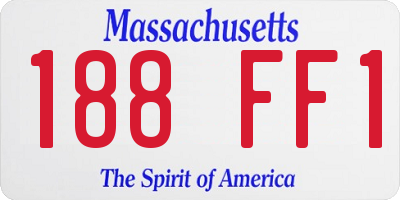 MA license plate 188FF1