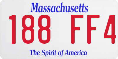 MA license plate 188FF4