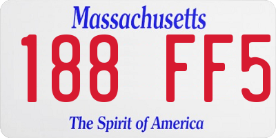 MA license plate 188FF5