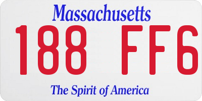 MA license plate 188FF6