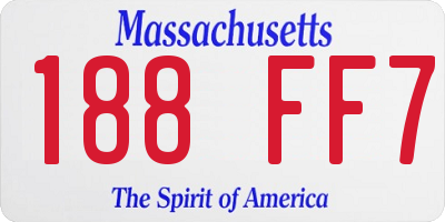 MA license plate 188FF7