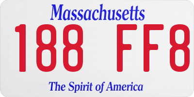 MA license plate 188FF8
