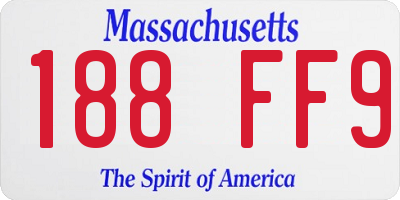 MA license plate 188FF9