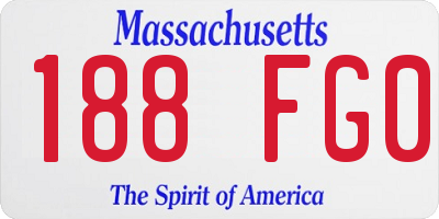 MA license plate 188FG0
